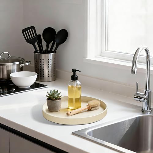 2 Pack 9" Bathroom and Vanity Tray, ABS Bathroom Counter Organizer, Coffee Table Decor for Perfume, Candles, Keys &More. Kitchen Countertop Organizer, Decorative Tray Soap Holder, Yellow - color: Yellow, size: 9" - 2Pcs