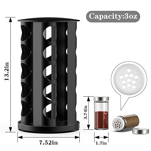 Handisen Rotating Spice Rack Organizer for Cabinet, Spice Racks Storage with 20 Jars, Spinning Spice rack for Kitchen Countertop, Spice Holder,Seasoing Storage Racks, Silver - color: Silver