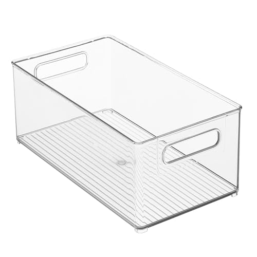 iDesign Stackable Fridge Bin - Kitchen Storage Bin for Pantry, Cabinets, or Fridge, Set of 4, Clear - style: Pack of 4