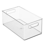 iDesign Stackable Fridge Bin - Kitchen Storage Bin for Pantry, Cabinets, or Fridge, Set of 2, Clear - style: Pack of 2