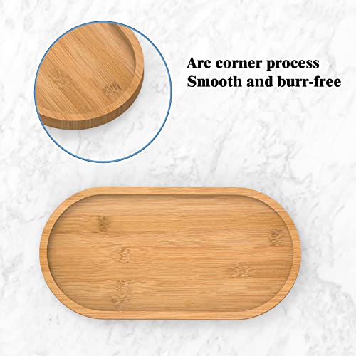Bamboo soap Dispenser Tray, Bathroom Countertop Tray Kitchen Tray Bamboo T ray Sink T ray Dresser Jewelry Ring Dish, Comestic Holder Bathtub Organizer, Ideal for Jewelry, Cosmetics, and Small Items - style: ellipse