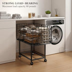 CICUFY Rolling Laundry Cart, 80L Wire Laundry Hamper Basket on Wheels, Dirty Clothes Basket with Handle, Metal Clothes Hamper Organizer for Laundry Room, Bathroom, Bedroom, Dorm, Black - color: Black