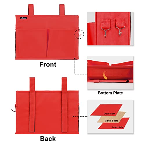 Surblue Caddy Hanging Organizer Bedside Storage Bag for Bunk and Hospital Beds, Red, Small - color: Red, size: Small