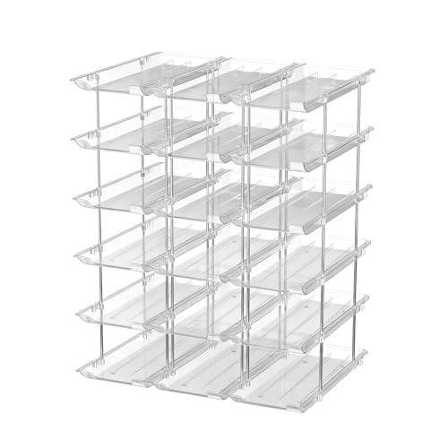 Can Organizer for Pantry, 6 Tier Canned Food Goods Storage Organizer, Clear Soda Can Organizer for Refrigerator Stackable Can Dispenser Rack Holders for Pantry Cabinet Fridge Countertop, Holds 72 Cans - size: 6tier×3sets