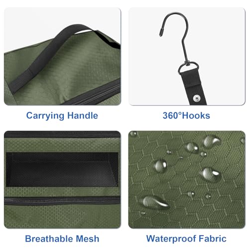 Olosar Suitcase Organizer, Travel Luggage Organizer Portable Hanging Travel Shelves Collapsible Hanging Packing Cubes for Carry on Suitcase - color: Army Green-S, size: Small
