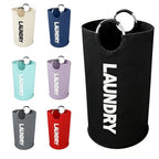 A large 90 liter laundry basket that can be folded for easy carrying. Suitable for bathrooms, laundry rooms, and travel (black) - color: black