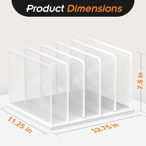 Kuntine.B Desk File Organizer Upright Mesh Desktop Organizer File Sorter Office Organization File Holder for Home, Office & Classroom (White, 1 Pack 5-Section) - color: White, size: 1 Pack 5-Section