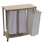 Household Essentials 3-Bag Laundry Sorter, Washable Linen Laundry Bags, 3-Load Capacity, Versatile, Light Ash - style: Laundry Sorter