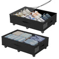 Babenest 2-Pack Under Bed Storage Organizer with Clear Zippered Lid, Foldable Rolling Underbed Drawers on 6 Wheels, Space Saving Clothes, Shoes, Toy Storage for Bedroom, Dorm, Closet - size: 2 Pack