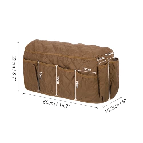 uxcell Sofa Armrest Organizer Non-Slip Armchair Caddy Waterproof Couch Remote Holder Organizers with 14 Pockets for TV Remote Control Cell Phone Magazines Sofa Organization, Coffee - color: Coffee
