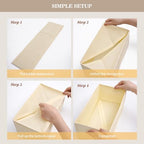Dresser Drawer Organizers, Drawer Organizer Clothes Set for Nursery, Closet, Bedroom-12 Pack Foldable Fabric Drawers Organizer Storage Dividers for Sock, Bra, Lingerie, Undies, Baby Clothes, Beige