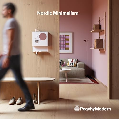 Key Holder Wall Mount and Mail Organizer - Hide Your Mail with a Modern and Minimal Look (White) - color: White