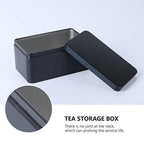 DOITOOL Metal Container Rectangular Tin Box Metal Tin Box with Lids, Empty Box Containers Portable Tea Storage for Tea Candy Candle Jewelry, Black (13x8x6cm) Small