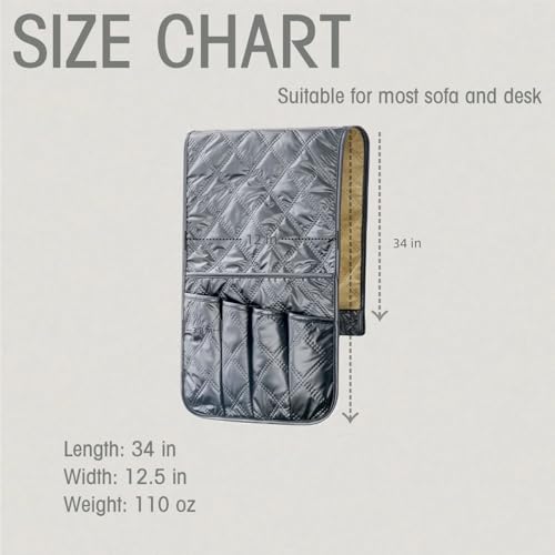 Remote Control Holder for Couch, Armchair Caddy for Recliner Sofa Armrest Organizer, PU Waterproof Non-Slip Bedside Storage with 5 Pocket for Cell Phone TV Remote Magazine Tablet Glass Black - color: Black