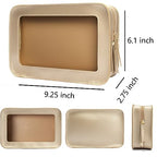 LETGO Clear Makeup Bags, TSA Approved Toiletry Bag with Zipper, Clear Makeup Organizer Fit Carry-on Travel Essentials,Clear Cosmetic Bags for Women Men (C-Gold) - color: C-Gold