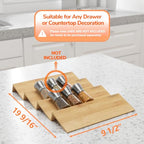 AMBIRD Bamboo Spice Drawer Organizer with Non-slip Mat,4 Tier Jar Spice Rack Tray 9.5'',Seasoning Organizer for Kitchen,Cabinet,Drawers,Countertop - size: 4 Pcs x 9.5'' W, style: Natural