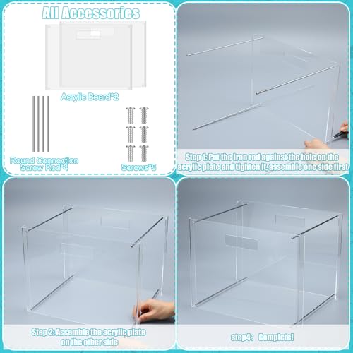 Dispowreath 24 Hanging File Folder with Acrylic Organizer for Letter/a4 Size Desktop Clear File Storage Box with Handles for Home Work Office Use(Blue,Classic) - color: Blue, style: Classic