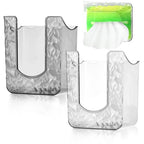 CALIDAKA 2Pcs Bathroom Wipes Holder, Kitchen Wipes Storage, Wall-Mounted Tissue Holder, Non-Slip Flushable Wipes Box, Wipe Container, Wipes Holder for Kitchen Bathroom (Clear+Clear Grey)