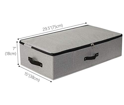 AMJ Under Bed Storage Organizer, Set of 3, Underbed Closet Storage Solution for Closet Organizers Storage Containers with Durable Handles Thick Fabric, Breathable, Linen Dark Gray - color: Dark Gray, 3PCS