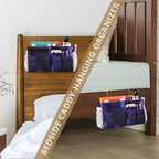 Bedside Caddy Hanging Storage Bag Galaxy Purple Bedside Organizer Caddy for Bunk, Dorm Room, Hospital Beds - Place Magazines / Remotes / Keys