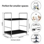 2-Tier Bathroom Organizer Countertop Storage Shelf, Vanity Tray Cosmetic Stackable Storage Rack, Kitchen Spice Rack (Chrome + Black) - color: Black + Sliver