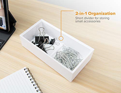 Bostitch Office Konnect Desk Organizer Accessory Tray, Wide, Stacks for Desktop Storage, White - color: White, size: Wide, style: Storage Tray