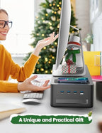 meatanty 3 In 1 Monitor Stand Riser with 2 Drawers,1 Wireless Charging Module and 4 USB Ports,Metal Computer Stand Support Transfer Data & Charging,Desk Organizer for PC,iMac (21 inches) - size: Large, style: Wireless Charger Version