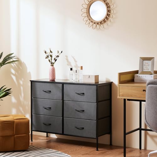OLIXIS 6 Drawers Storage Organizers Units, Closet Organizers and Storage for Clothes, Fabric Storage Drawer TV Stand for Living Room, Chest of Dresser in 31.5" D x 11.8" W x 31.5" H, Grey - color: Grey, size: 31.5"D x 11.8"W x 31.5"H (6 Drawers)