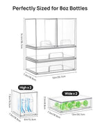 Vtopmart Clear Stackable Storage Drawers Set of 4, Plastic Organizer Bins for Makeup, Cosmetics, Beauty Supplies,Ideal for Vanity, Bathroom,Cabinet,Pantry Organization - style: 2 High+2 Wide