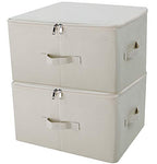 iwill CREATE PRO Collapsible Rigid Storage Bins with Lid, Shelves Clothes Storage Cubes, Tide Up Your Wardrobe, Beige, Set of 2 - color: Beige