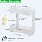 2 Pack Under Sink Pull Out Organizer, 2-Tier Adjustable Height Carbon Steel Storage Rack for Kitchen and Bathroom Cabinet, White - color: White