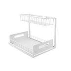 INNOVATIVE LIFE Under Sink Organizer, 1 Pack 2 Tier Under Sink Organizers and Storage, Slide Out Pull Out Cabinet Organizer Shelf, Metal Sliding Drawer for Kitchen， Bathroom，White - size: White (1 Pack)
