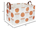 Rectangular Baketball Baskets,Kids Basket for Boy.Waterproof PE Coating Cute Basket with Handles.Boys Bin,Toys Box,Books Bins. (Basketball) - color: Basketball