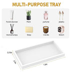 EG-SIPRO Silicone Bathroom Tray, Thickened Shatterproof Rectangle Vanity Tray for Counter, Soap Dispenser Tray - Small 7.8 * 3.9 in - White Marble Pattern - color: White, size: Small-7.8*3.9 in