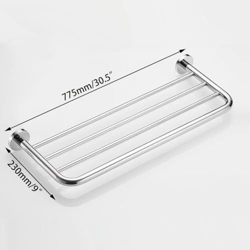 Hotel Towel Racks for Bathroom Wall Mounted, 30 Inch Towel Shelf for Bathroom, 2-Tier Bathroom Towel Rack, Polished Chrome - color: Polished Chrome, size: 30Inches 2PCS