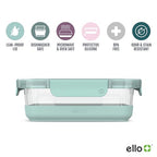 Ello Duraglass 3.4 Cup Meal Prep Sets,Set-Glass Food Storage Container with Silicone Boot and Airtight BPA-Free Plastic Lids,Dishwasher,Microwave& Freezer Safe,Garden Goals,5 Count(Pack of 2) - color: Garden Goals with Boot, size: 3.4 Cup (Pack of 2)