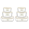 Urban Green Glass Food Container Set with Glass Lid, 6 Pack, Food Storage Containers Set, Airtight, LeakProof, Micowave Safe, 100% Plastic Free, Meal Prep Containers (White Color) - color: White Sand-6P