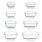 Vtopmart 8 Pack Glass Food Storage Containers with Airtight Lids, Glass Meal Prep Containers, Lunch Office Meal for Microwave, Oven, Freezer and Dishwasher, BPA Free - color: Blue