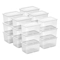 Sterilite 18 Pack Storage Boxes, Clear Plastic Stackable Containers, Lightweight Home Organizers with Snap Lids, 20 Quart, White - size: 20 Quart, style: 18 Pack
