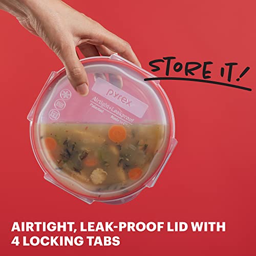 Pyrex Freshlock (7-Pack) Glass Food Storage Containers Set, (1, 2, 4 Cups) Airtight & Leakproof Plastic Locking Lids BPA-Free, Meal Prep Containers Set, Freezer Dishwasher Microwave Safe - size: 7 Pack