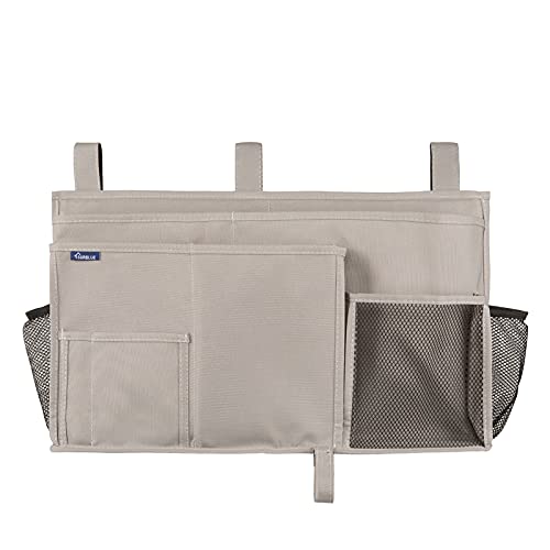 Surblue Bedside Caddy Hanging Bed Organizer Storage Bag Pocket for Bunk and Hospital Beds, College Dorm Rooms Baby Bed Rails,Camp (8 Pockets),Gray - color: A-Grey, size: Large