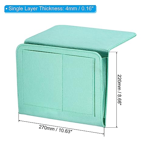 PATIKIL 11in Bedside Caddy, Bed Caddy Bedside Organizer Hanging 5 Pocket Soft Felt Bed Pockets Bedside Storage Organizer Remote Control Holder for Bedroom Phones Glasses, Green - color: Green, size: 10.6*8.6inch