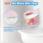 UNEEDE Bath Toy Organizer,4.15 Gallons Bathtub Toy Storage Organizer,Quick Access Bath Toy Holder For Bathtub,Baby Organizer And Storage,Quick Dry Baby Bath Toy Storage For Tub,Mesh Shower Caddy(Pink) - style: Pink