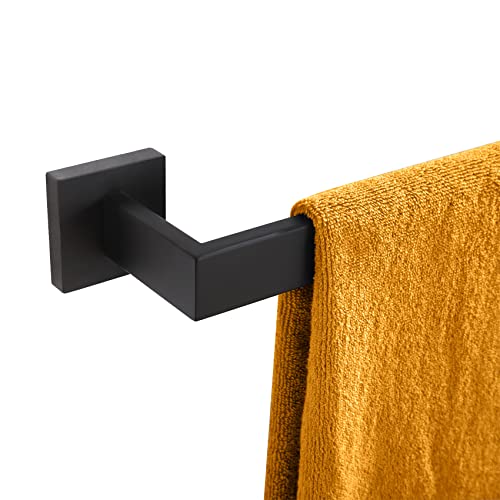 KOKOSIRI 24-Inch Single Towel Bar, Bathroom Kitchen Towel Holder, Wall Mounted SUS304 Stainless Steel Towel Rack, Matte Black, B4003BK-L24 - color: Matte Black, size: 24-Inch