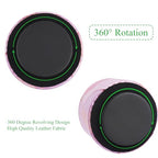 Round Leather Art Supply Organizer,Remote Control Holder,360-degree Rotating Pen Organizer with 4 Compartments(1-Pink Splash Ink) - color: 1-Pink Splash Ink