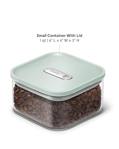 Caraway 1qt Glass Airtight Food Storage Container with Lid – Non-Toxic, BPA-Free Kitchen Storage Container – Stackable, Space-Saving Airtight Container for Dry Goods and More - Mist - color: Mist, size: 1qt Container