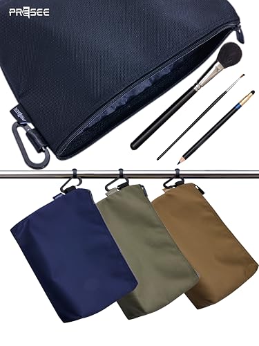 Tool Pouch Zipper Small Tool Bag Pouches Organizer Bag with Metal Carabiner, Nylon 1680D Heavy Duty for Wrenches, Screwdrivers, Pliers, Stationery & Office Supplies Pack of 2, Black, 11 Inch - color: Large Black