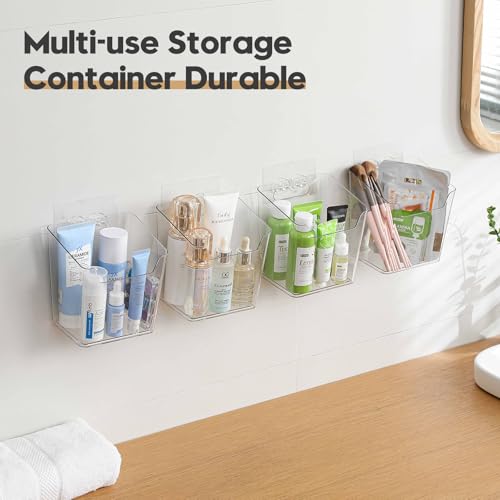 8-Pack Adhesive Cabinet Door Organizer Kitchen, Hanging Storage Bins, Stick on Small Wall Storage Container, Bathroom Floating Shelf Under Sink Caddy Spice Rack for Pantry Organizer, Office, Dorm - color: 8 Pack, size: Large
