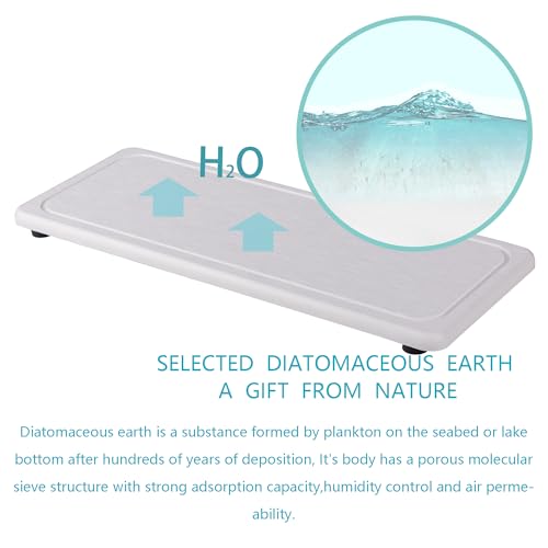 NiuYichee 2 Pcs Water Absorbing Stone Trays, Kitchen/Bathroom Sink Soap Dish, Diatomite Tray Used for Hand Soap & Cosmetic Bottles in The Modern Home, 4" W x 10.2" L, White - color: White, size: 10.2" x 4" with groove