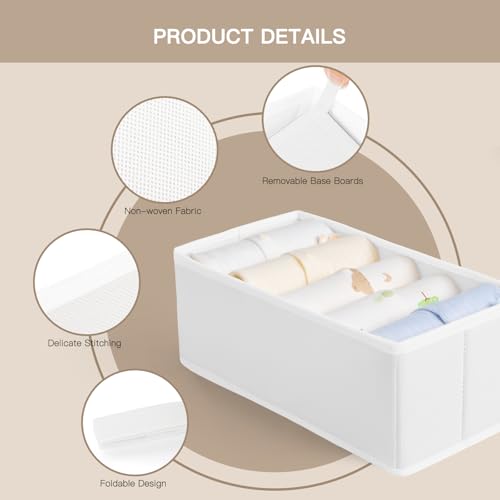 Criusia Drawer Organizer Clothes, 21 Pack Dresser Organizer for Baby Clothes, Underwear, Sock- Foldable Closet Organization and Storage Dividers Bins for Nursery, Bedroom (White) - color: White, size: 21PACK